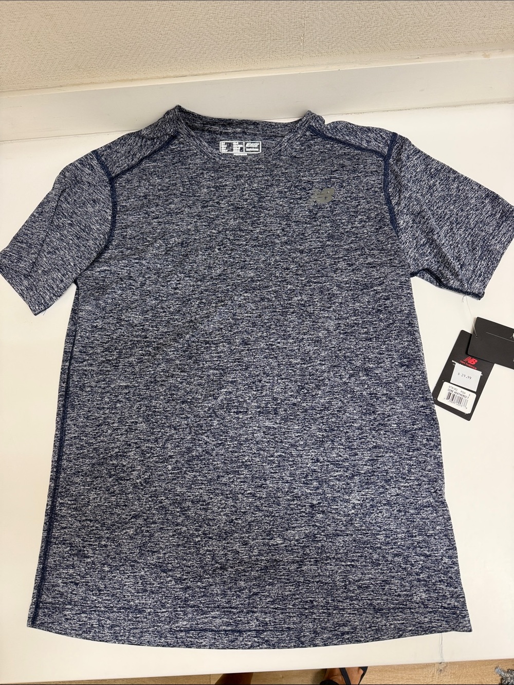 NWT New Balance Men's Navy Heather Short-Sleeve Performance Tee